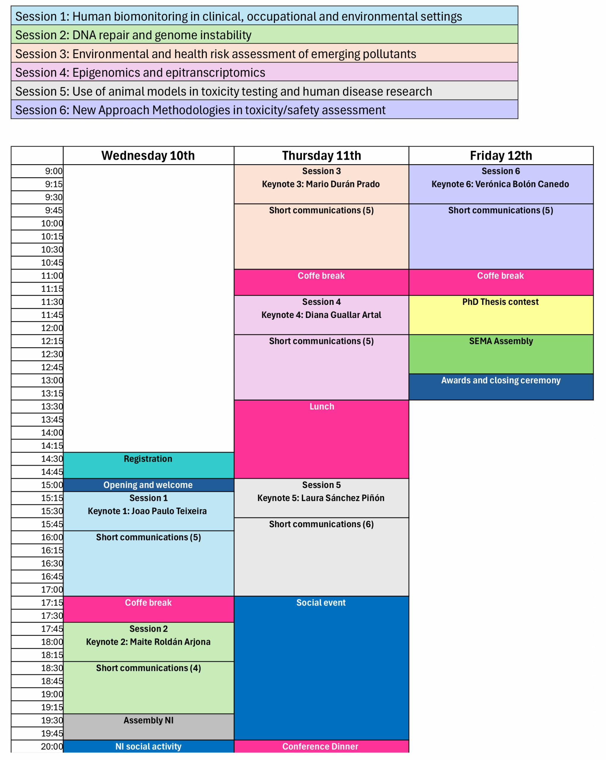SEMA 2026 Programme Draft